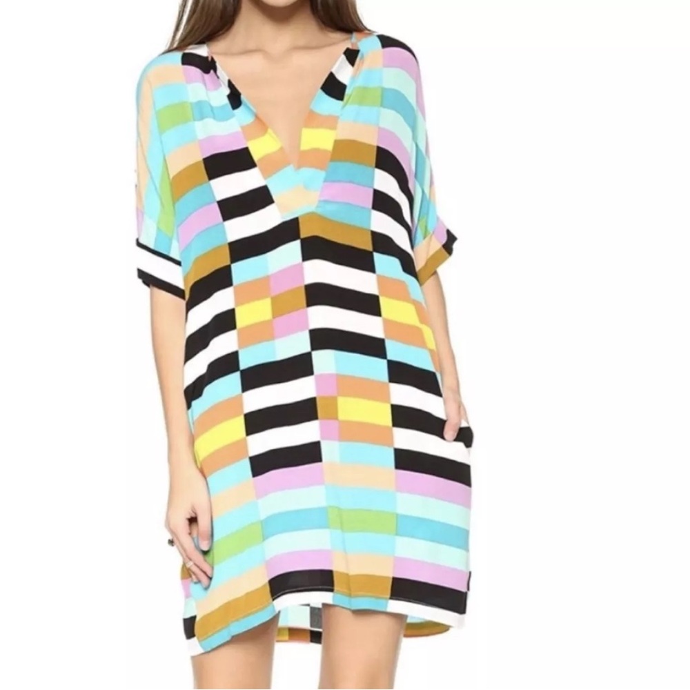 Mara Hoffman Rainbow Flag Stripe Shift Dress EUC!